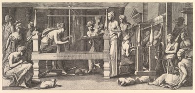 Femmes filant, tissant et cousant, 1540-50 - Master FG