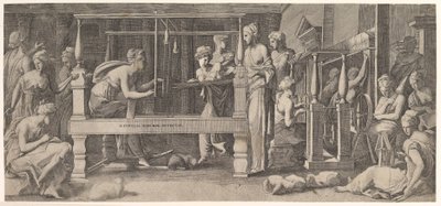 Femmes filant, tissant et cousant, milieu du XVIe siècle - Master FG