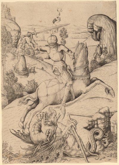 Saint Georges et le Dragon - Master FVB and Israhel van Meckenem