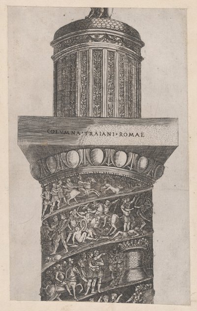 Speculum Romanae Magnificentiae : La partie supérieure de la Colonne Trajane, montrant ara..., 16e siècle - Master GA
