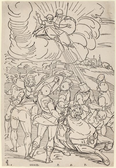 La Conversion de Saint Paul - Master G.G.N. after Luca Cambiaso