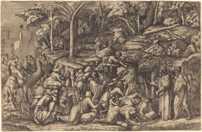 Moïse frappant le rocher - Master IV after Francesco Primaticcio
