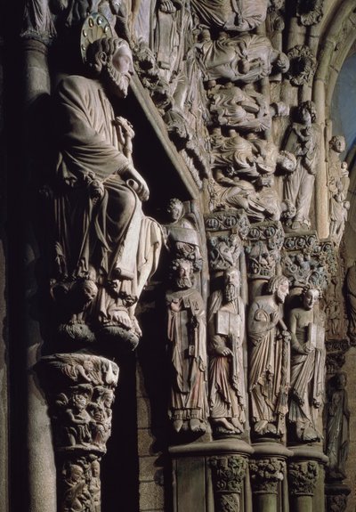 Détail du Portique de la Gloire représentant Saint Jacques, XIIe siècle - Master Mateo