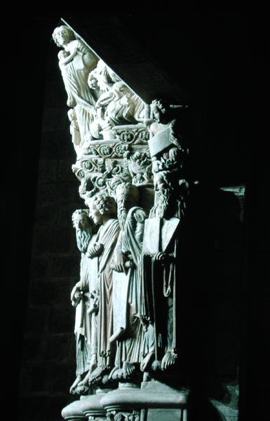 Détail du Portico de la Gloria avec les prophètes de l
