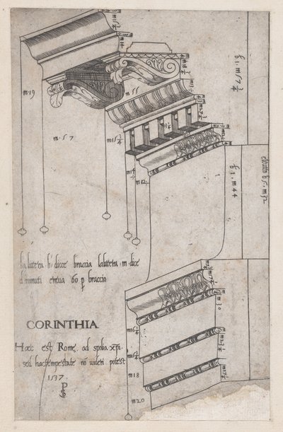 Speculum Romanae Magnificentiae: Entablement du Forum de Trajan, Rome, 1537 - Master PS