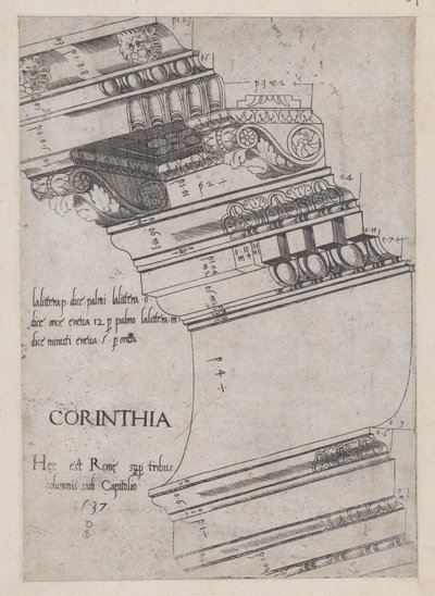 Speculum Romanae Magnificentiae: Entablement du Temple de Vespasien, Rome - Master PS
