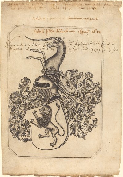Blason avec un lion et une licorne - Master hw