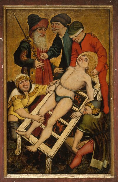 Le martyre de Saint Laurent, revers Donner à boire aux assoiffés - Master of Alkmaar