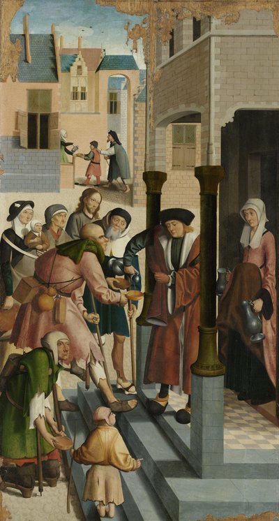 Les Sept Œuvres de Miséricorde : Donner à boire à ceux qui ont soif, 1504 - Master of Alkmaar