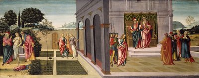 Suzanne et les vieillards dans le jardin, et le procès de Suzanne devant les vieillards, vers 1500 - Master of Apollo and Daphne