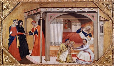 La naissance de la Vierge Marie, vers 1365-1370 - Master of Ashmolean Predella