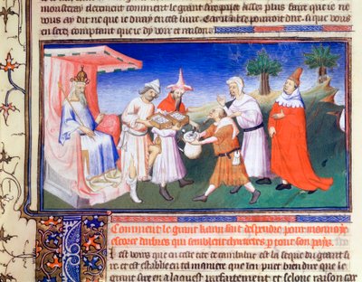 Kublai Khan payant ses achats, c1280s, début du 15ème siècle - Master of Boucicaut