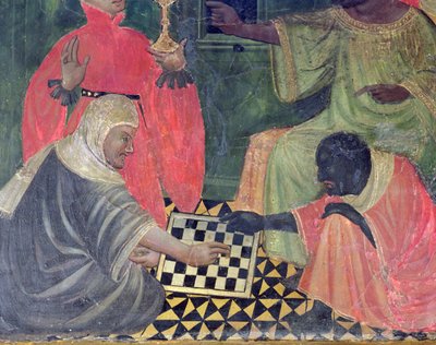 Un Maure et un Chrétien jouant aux échecs, du Retable des SS Nicolas, Claire et Antoine Abbé - Master of Castellitx