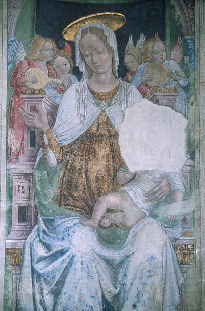 Italie, Piémont, Serralunga di Crea, Sacro Monte di Crea, Basilique de Santa Maria Assunta, chapelle, fresque - Master of Crea
