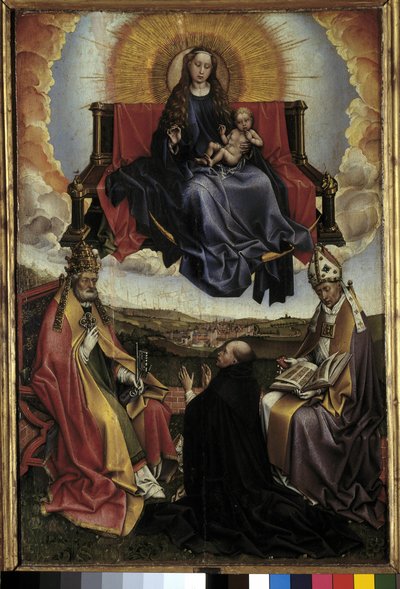 Vierge en gloire entre Saint Pierre et Saint Augustin - Master of Flémalle