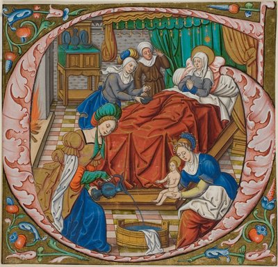 La Naissance de la Vierge dans une Initiale Historiée "G" d