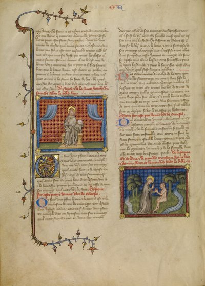 Jour de repos : Le Seigneur trônant ; Dieu et Adam dans le jardin - Master of Jean de Mandeville