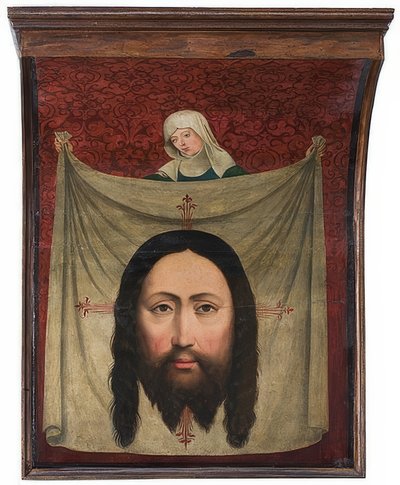 Du retable de Lünen, (détail) : Le voile de sainte Véronique. Vers 1470/90 - Master of Liesborn