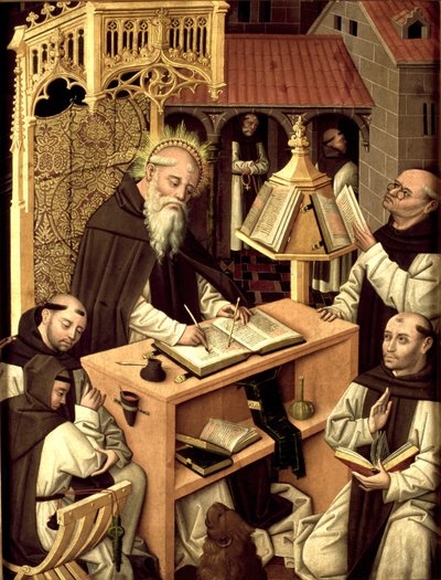 Saint Jérôme dans le scriptorium, vers 1485 - Master of Monasterio de Santa María