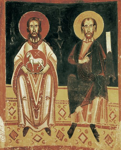(détail) avec la représentation de Saint Paul et Saint Jean-Baptiste - Master of Pedret