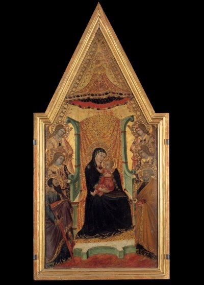 La Vierge en majesté entre Saint Paul, Saint Pierre et quatre anges - Master of Santa Maria di Castello