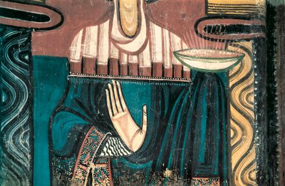 La Vierge. (détail). Fresque du Maître de Saint Clément de Taüll. Vers 1123. De l