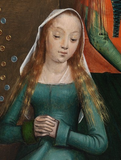 (détail) de la Charité de Saint Nicolas, du Retable de Saint Nicolas, c.1486-93 - Master of The Legend of St. Lucy