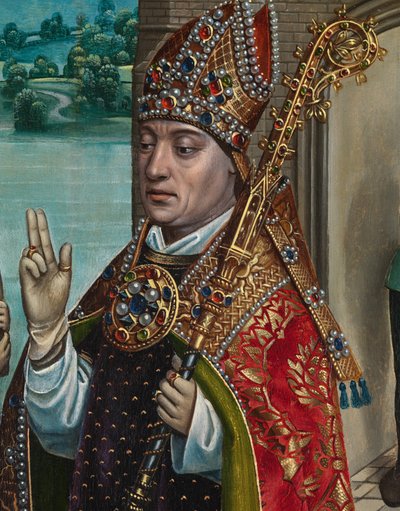 Le Miracle du Grain, du Retable de Saint Nicolas, c.1486-93 (détail) - Master of The Legend of St. Lucy