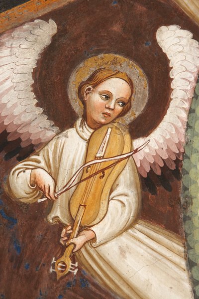 Assomption de la Vierge et la Vierge Marie laissant tomber la ceinture ou la Sainte Ceinture à Saint Thomas (détail) - Master of Vignola