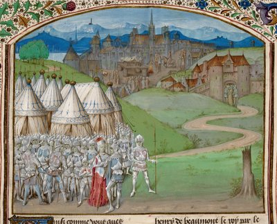 La reine Isabelle et son armée avec le démembrement du corps de Hugh le Despenser en arrière-plan, illustration des 