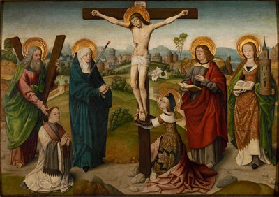 La Crucifixion avec saints et donateurs, c. 1490-1495 - Master of the Aachen Cabinet Doors