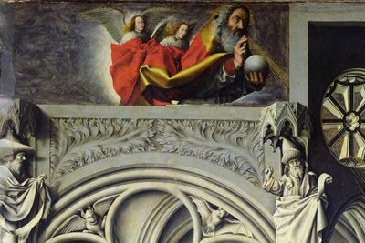 Dieu le Père au Ciel envoyant son Fils à la Vierge Marie, vers 1445 (détail) - Master of the Aix Annunciation