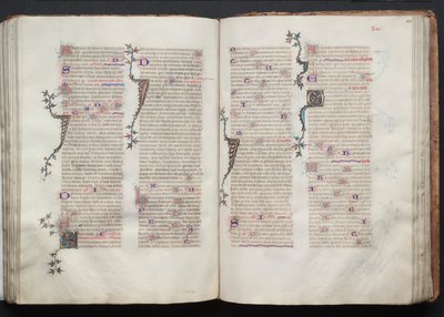 Le Missel de Gotha : Fol. 105r, texte, vers 1375 - Master of the Boqueteaux