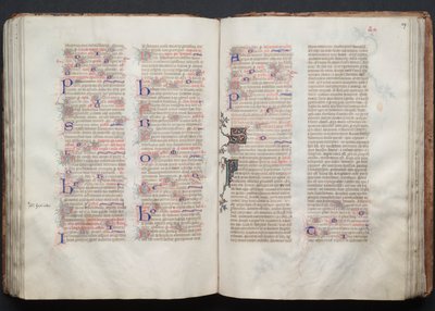 Le Missel de Gotha : Fol. 107r, Texte, vers 1375 - Master of the Boqueteaux