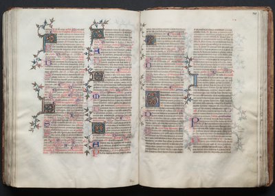 Le Missel de Gotha : Fol. 121r, texte, vers 1375 - Master of the Boqueteaux