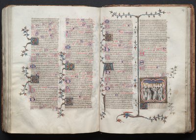 Le Missel de Gotha : Fol. 126v, texte, vers 1375 - Master of the Boqueteaux