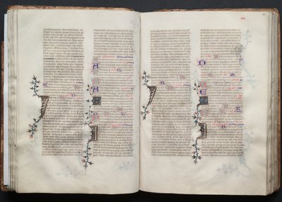 Le Missel de Gotha : Fol. 42r, texte, vers 1375 - Master of the Boqueteaux