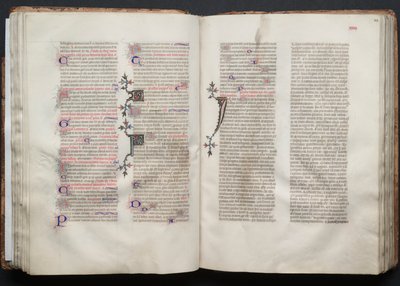 Le Missel de Gotha : Fol. 44r, texte, vers 1375 - Master of the Boqueteaux