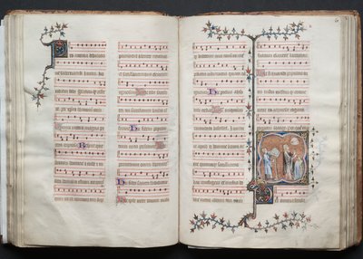 Le Missel de Gotha : Fol. 60v, Texte, vers 1375 - Master of the Boqueteaux