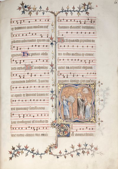 Le Missel de Gotha : Fol. 61r, Un Prêtre Chantant l