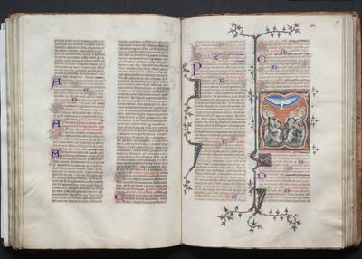 Le Missel de Gotha : Fol 79r, La Pentecôte, vers 1375 - Master of the Boqueteaux