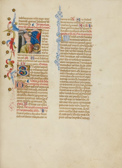 Initiale J : La décapitation de saint Jean-Baptiste - Master of the Brussels Initials