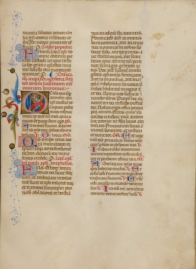 Initial O : Saint Lawrence - Master of the Brussels Initials