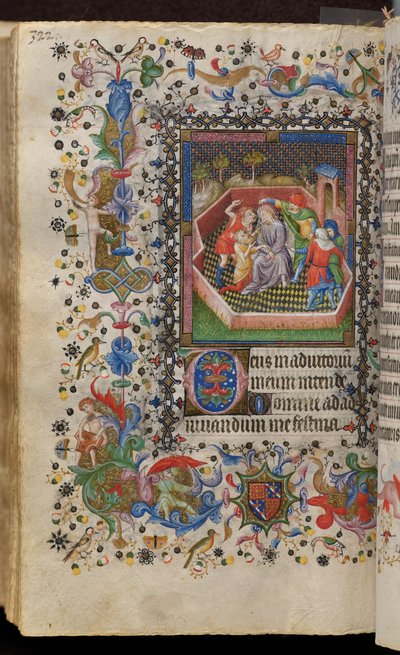 Heures de Charles le Noble, roi de Navarre (1361-1425) : fol. 161v, Moquerie du Christ - Master of the Brussels Initials and Associates