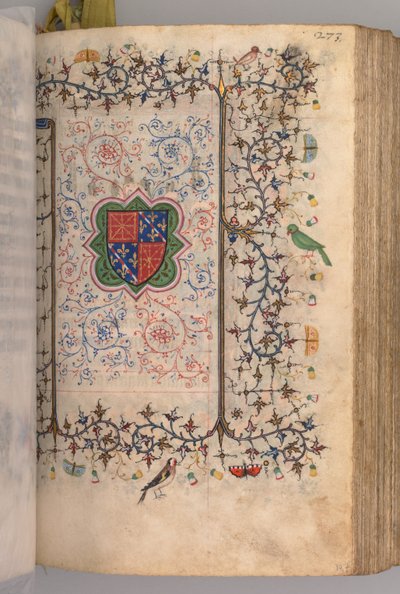 Heures de Charles le Noble, roi de Navarre 1361-1425: fol. 137r, Blason..., vers 1405 - Master of the Brussels Initials and Associates