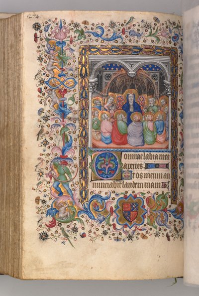 Heures de Charles le Noble, Roi de Navarre 1361-1425 : fol. 137v, Pentecôte, vers 1405 - Master of the Brussels Initials and Associates