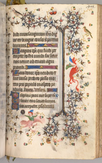 Heures de Charles le Noble, roi de Navarre 1361-1425 : fol. 195r, texte, vers 1405 - Master of the Brussels Initials and Associates