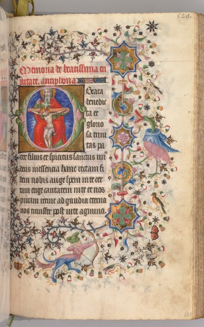 Heures de Charles le Noble, Roi de Navarre 1361-1425 : fol. 259r, La Trinité, vers 1405 - Master of the Brussels Initials and Associates