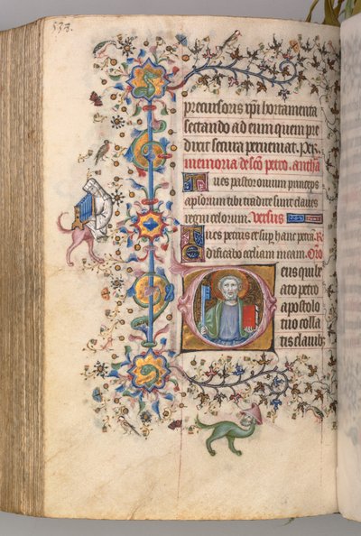 Heures de Charles le Noble, roi de Navarre 1361-1425: fol. 263r, Saint Pierre - Master of the Brussels Initials and Associates