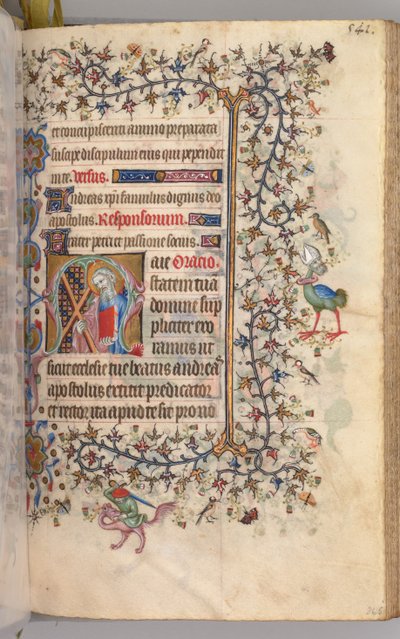 Heures de Charles le Noble, roi de Navarre 1361-1425 : fol. 265r, Saint André, vers 1405 - Master of the Brussels Initials and Associates